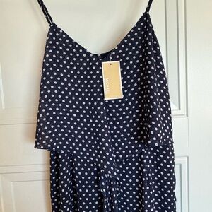Micheal Kors - White/Navy Polka dot wrap around jumper - Never used